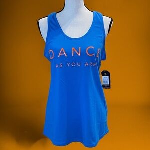 Zumba Meet Me On The Dance Floor Blue Lightening Tank Dance As You Are Size S